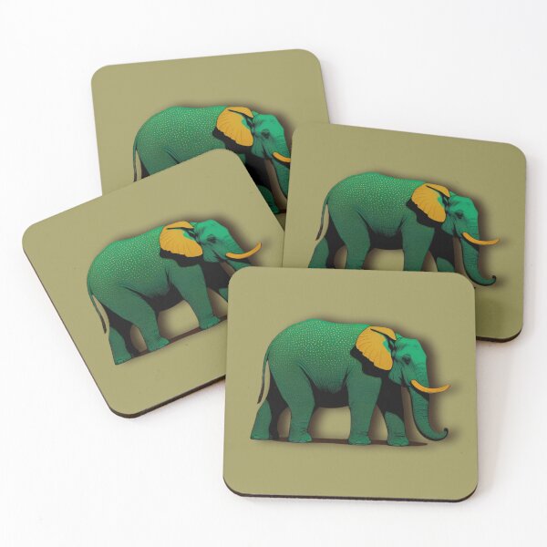 Item preview, Green Orange Elephant  designed and sold by DreamingAwake1.