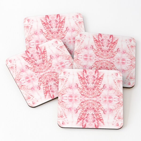 Item preview, Jerusalem Artichoke Eco Print Pattern White & Coral Pink designed and sold by SpiritGifts.