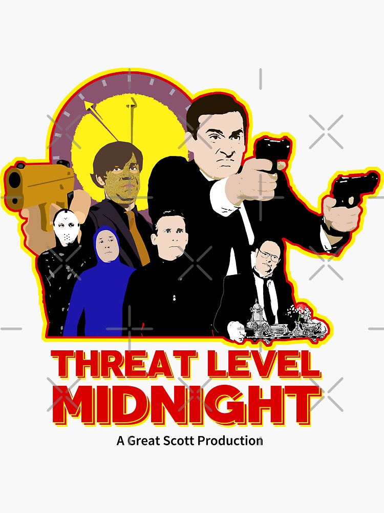 Level threat. Стикеры полночь. Threat Level Midnight.