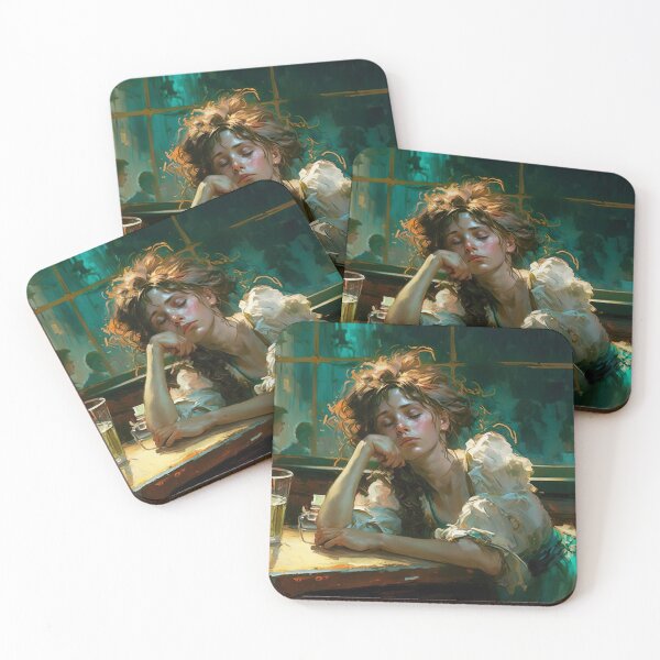 Item preview, Drunken Girl, Vintage Art designed and sold by Lonesomefolk.