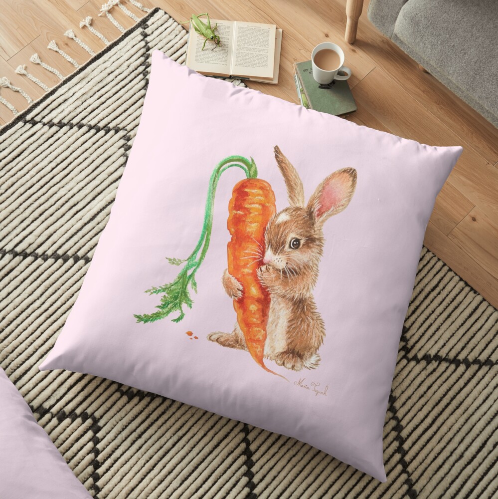 Bunny by Maria Tiqwah Floor Pillow