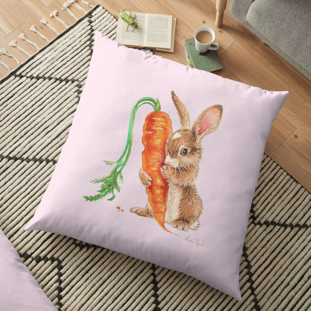Bunny by Maria Tiqwah Floor Pillow