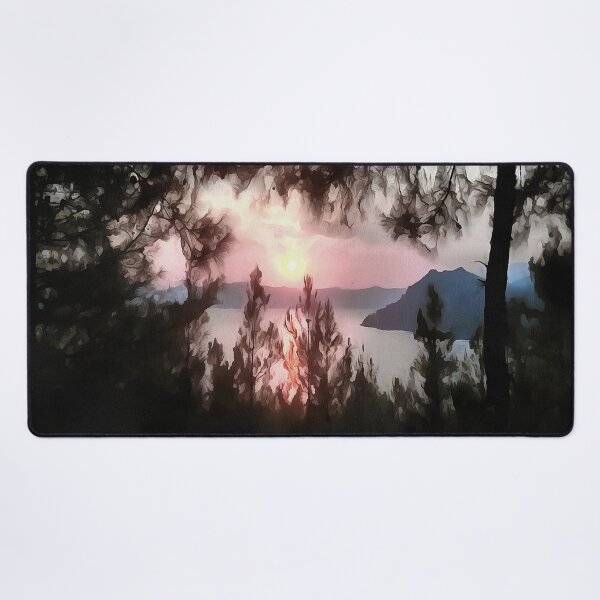 Item preview, Marmaris Sunset Framed By Palm Trees Landscape Art designed and sold by taiche.