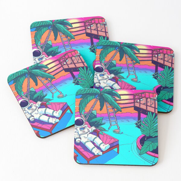 Item preview, Astronaut lounging in a tropical resort in space designed and sold by xdkiller666.