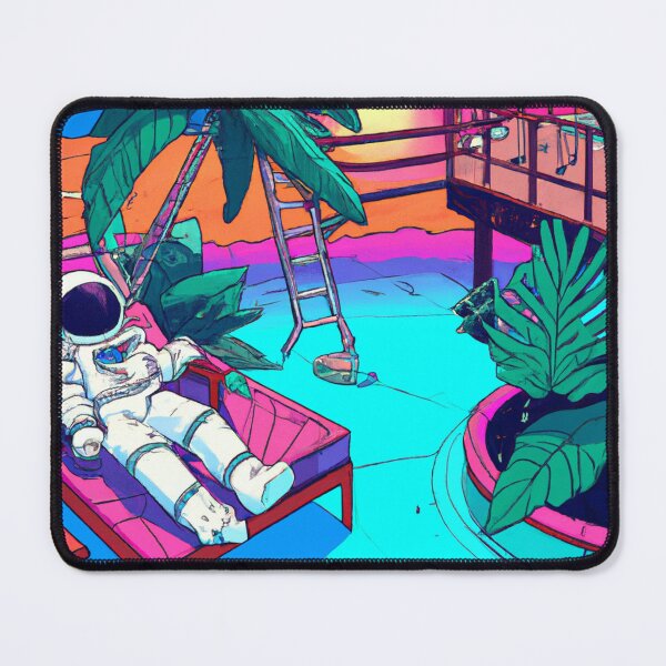 Item preview, Astronaut lounging in a tropical resort in space designed and sold by xdkiller666.