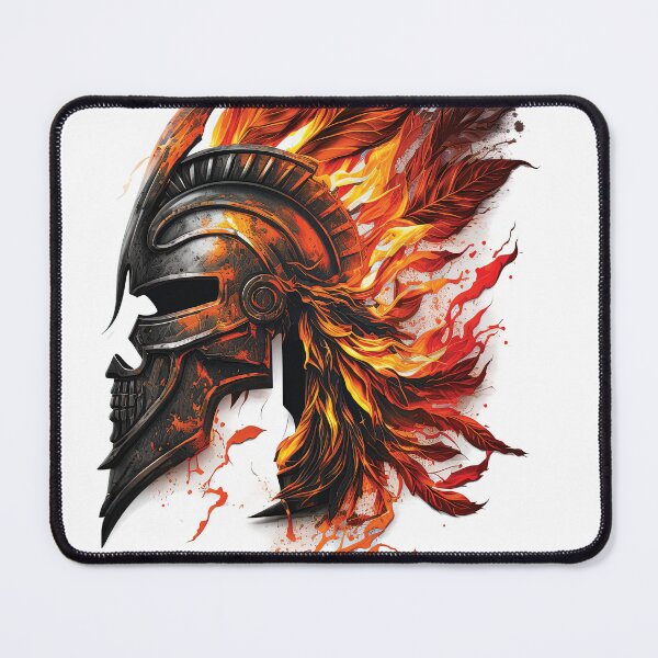 Item preview, Spartan Strong Mask with Hair Flame designed and sold by masphie.