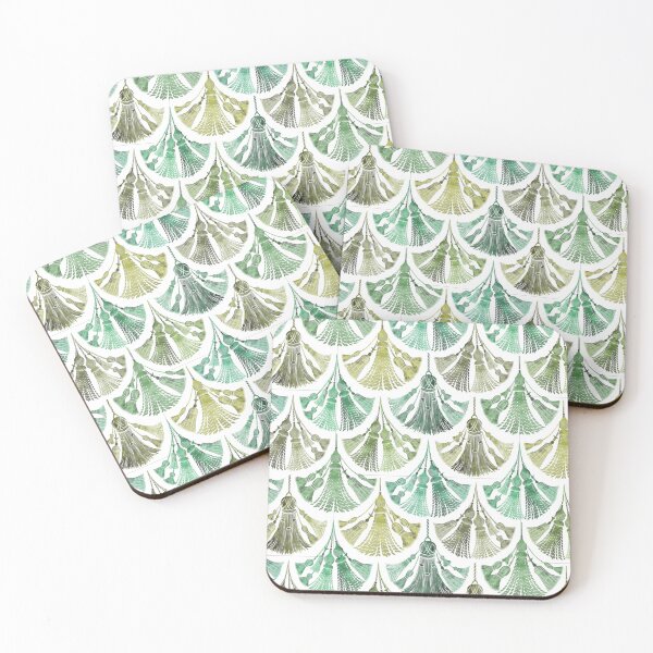 Item preview, Tassels pattern, passementerie, multicolored, shades of green, mermaid designed and sold by Katj-A-Studio.