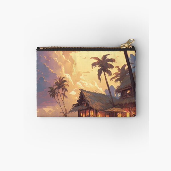 Item preview, Peaceful Life By Seaside Huts With Gentle Waves And Tropical Trees designed and sold by Crystal Heaven.