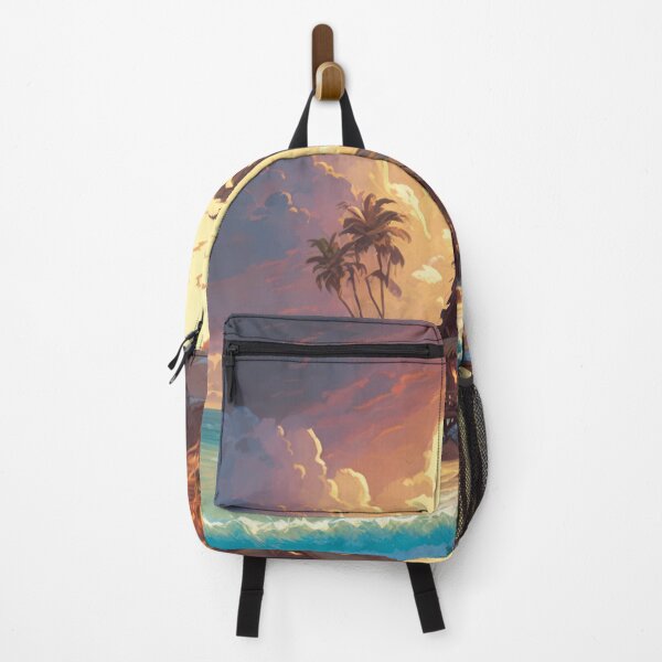 Item preview, Peaceful Life By Seaside Huts With Gentle Waves And Tropical Trees designed and sold by Crystal Heaven.