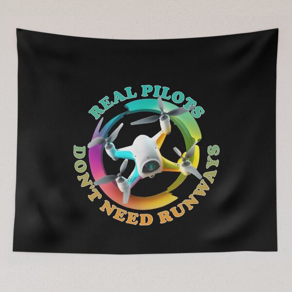 Item preview, Real Pilots Don't Need Runways - Drone Pilot Flying Hobby - Tie Dye Colors designed and sold by Top Seller ⭐⭐⭐⭐⭐ 5/5.