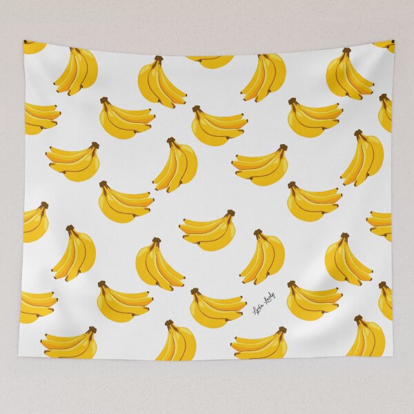 Artikelvorschau, Bananas pattern yellow- white background entworfen und verkauft von Studio Lydia Lovely.