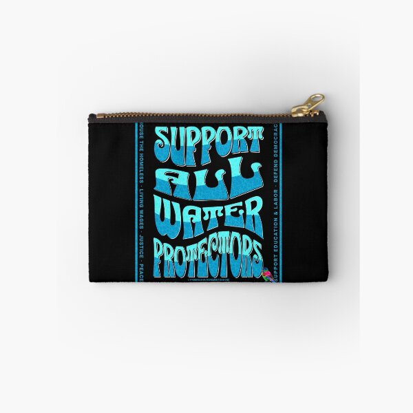 Item preview, PMD00597 Progressive Movement Designs Support All Water Protectors with 12 policy goals for progressive Democrats Independents and Bernie Sanders supporters with retro vintage 1960s style designed and sold by ProgressiveLeft.