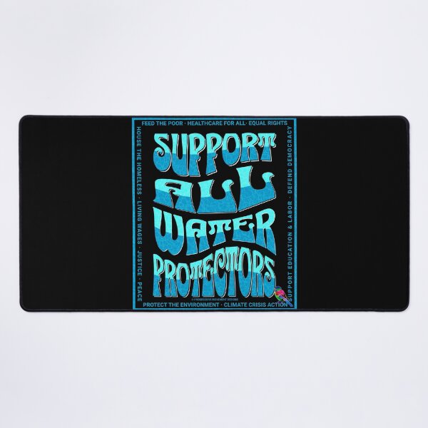 Item preview, PMD00597 Progressive Movement Designs Support All Water Protectors with 12 policy goals for progressive Democrats Independents and Bernie Sanders supporters with retro vintage 1960s style designed and sold by ProgressiveLeft.