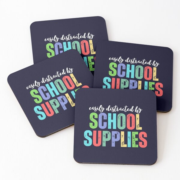 Item preview, Easily Distracted By School Supplies Funny Retro Teacher designed and sold by SunfullyYours.