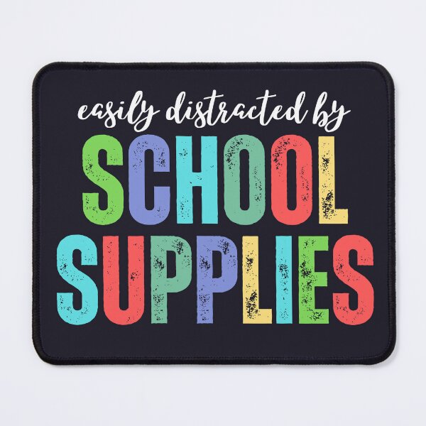 Item preview, Easily Distracted By School Supplies Funny Retro Teacher designed and sold by SunfullyYours.