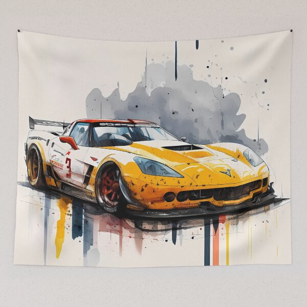 Item preview, High-Speed Thrill: Corvette Racing in Watercolor designed and sold by AOK-DESIGN.