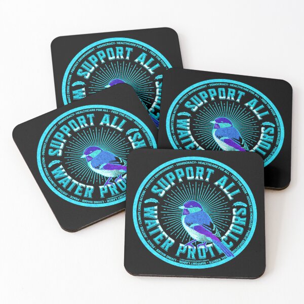 Item preview, PMD00598 Progressive Movement Designs Support All Water Protectors with 12 policy goals for progressive Democrats Independents and Bernie Sanders supporters with Birdie water is a human right designed and sold by ProgressiveLeft.