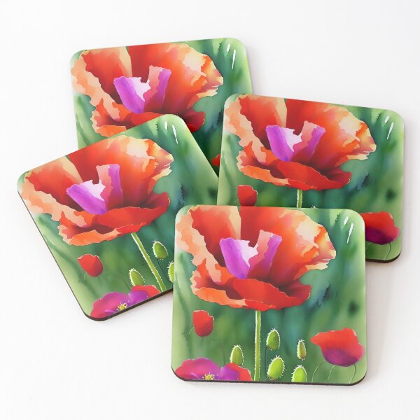 Item preview, Watercolor Poppy designed and sold by cuprum.