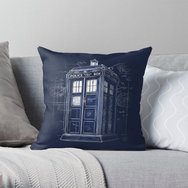 Blue print throw store pillows