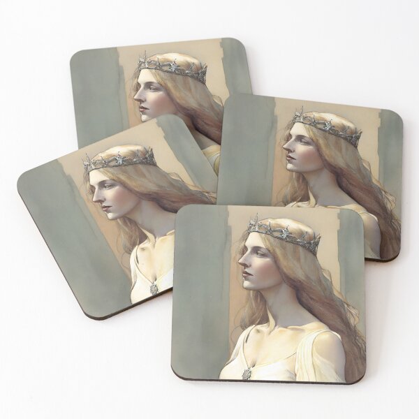 Item preview, Damsel Elizabeth Touched By Dignity Pre Raphaelite Inspired Medieval Maiden  designed and sold by CGSGraphics.