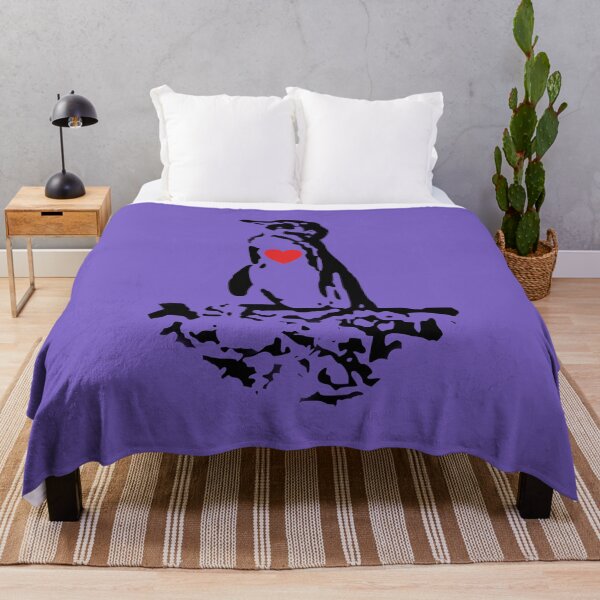 Item preview, Galapagos Penguin Black with Red Heart (Light Purple #795FC1 background) designed and sold by SBPenguins.