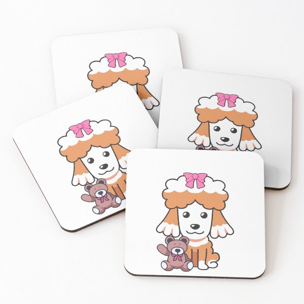 Item preview, Cute Brown dog is holding its teddy bear designed and sold by Pet Station.
