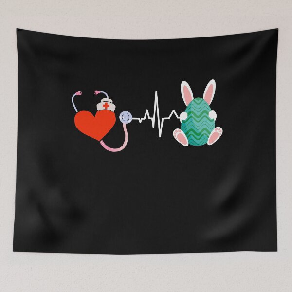 Item preview, Nurse Easter Day Stethoscope Heartbeat Cute Bunny Eggs Nurses designed and sold by Sasikharn.