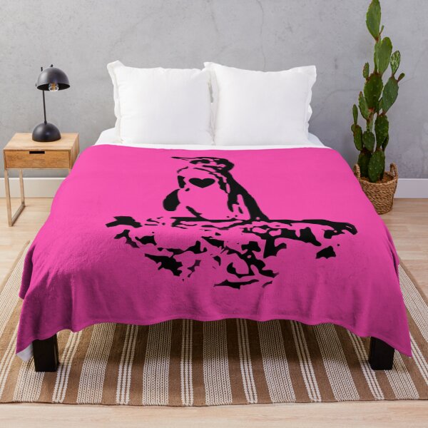 Item preview, Galapagos Penguin Black with Black Heart (Fuchsia #FC46AA background) designed and sold by SBPenguins.
