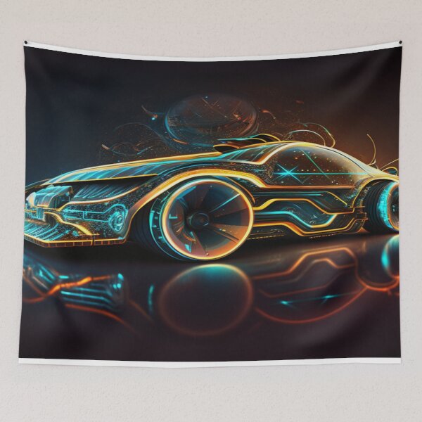 Item preview, Intricate Volumetric Lighting Artwork Of Futuristic Cars designed and sold by Unwind-Art-Work.