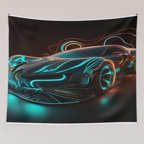 Item preview, Intricate Volumetric Lighting Artwork Of Futuristic Cars designed and sold by Unwind-Art-Work.