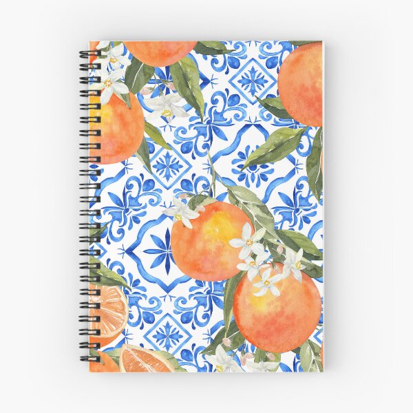 Item preview, Oranges on Blue Tiles designed and sold by Tired-Starling.