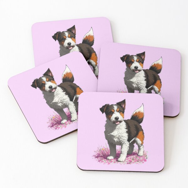 Item preview, Nature Beauty: Wire Fox Terrier on Pink Grass designed and sold by Pawsitive Palette.