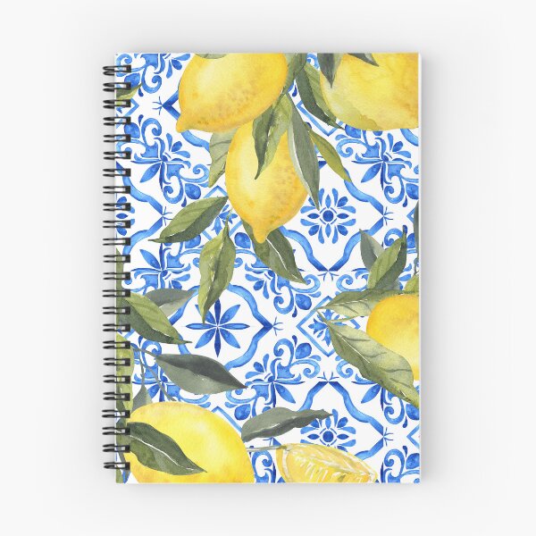 Item preview, Lemons on Blue Tiles designed and sold by Tired-Starling.