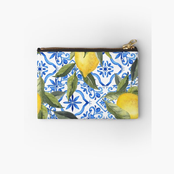 Item preview, Lemons on Blue Tiles designed and sold by Tired-Starling.