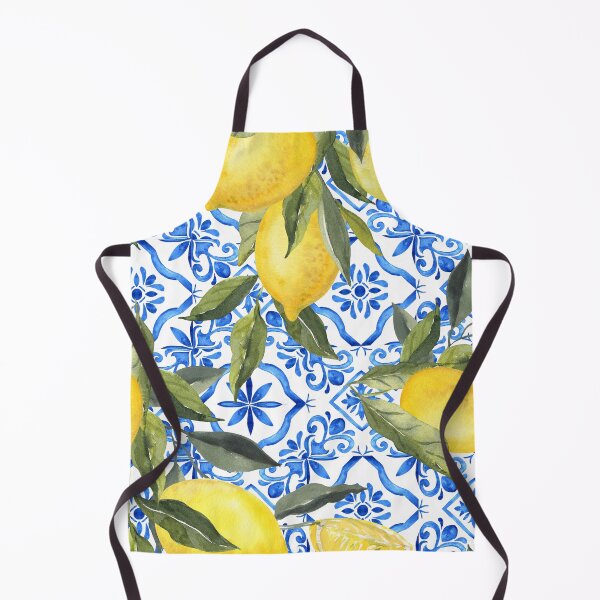 Item preview, Lemons on Blue Tiles designed and sold by Tired-Starling.