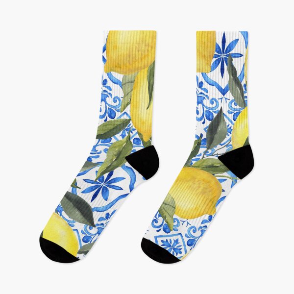 Item preview, Lemons on Blue Tiles designed and sold by Tired-Starling.