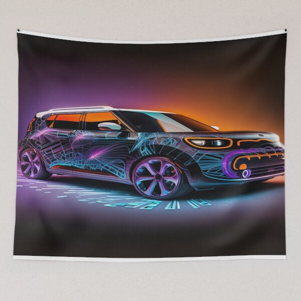 Item preview, Intricate Volumetric Lighting Artwork Of Futuristic Cars designed and sold by Unwind-Art-Work.