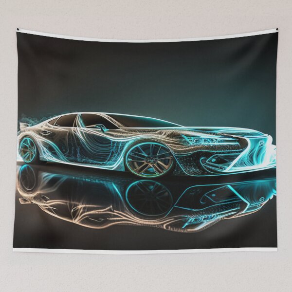 Item preview, Intricate Volumetric Lighting Artwork Of Futuristic Cars designed and sold by Unwind-Art-Work.
