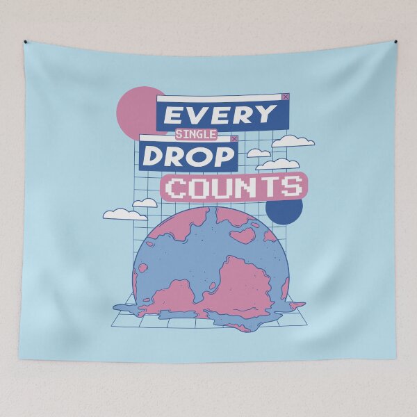 Item preview, Water conservation Earth Day Climate Change Synthwave Art designed and sold by MrEddie10.