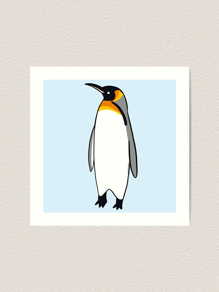 Cute king penguin adorable penguin cartoon illustration Art Print - Main Image