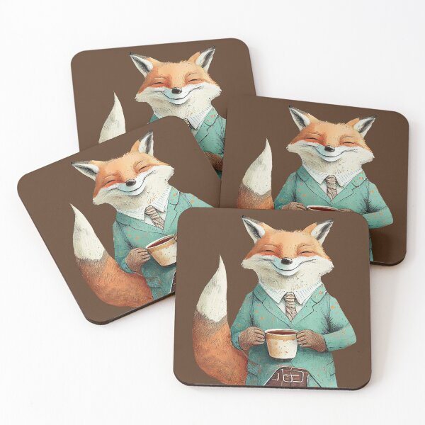 Item preview,  Smiling fox with a cup of coffee designed and sold by KOTOdesign.