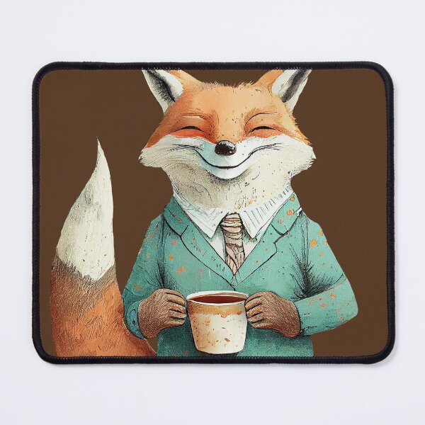 Item preview,  Smiling fox with a cup of coffee designed and sold by KOTOdesign.