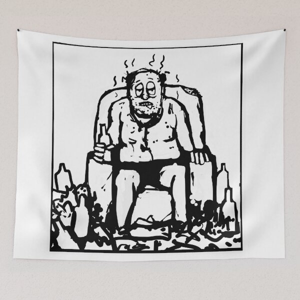 Item preview, Comic of a fat lazy man drinking and smelling designed and sold by christianmuller.