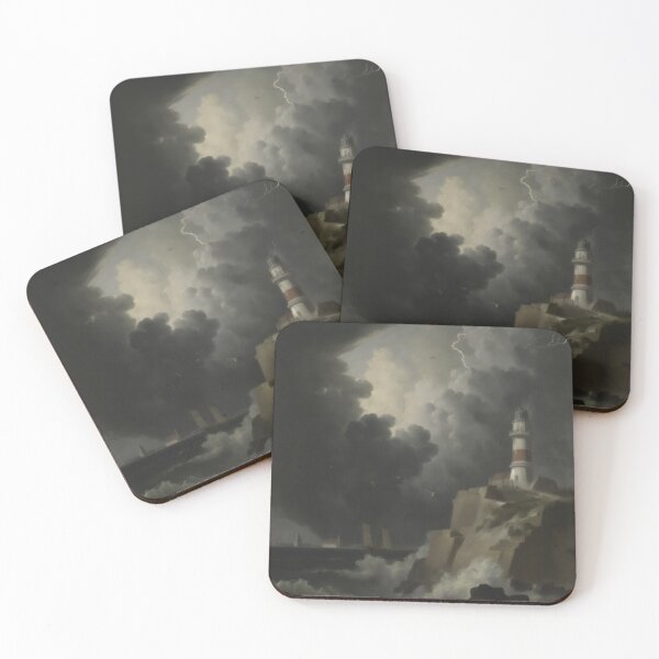 Item preview, Lighthouse In A Storm Oil Painting designed and sold by WalterWhatFace.