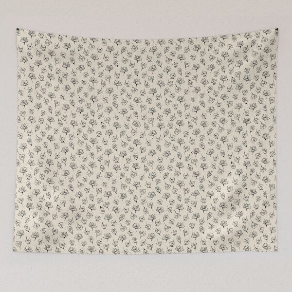 Item preview, Alhambra pomegranate flowers with cream texture background designed and sold by cezidesign.