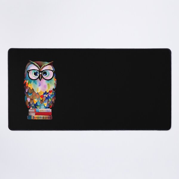 Item preview, Cute Colorful Watercolor Wise and Whimsical Owl Art - Adorable Owl with Glasses Sitting on Books 1 designed and sold by Cawaiico.