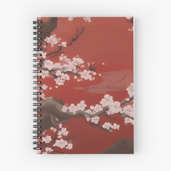 Item preview, White Cherry Blossoms On Red | Watercolor  designed and sold by Nina Baydur.