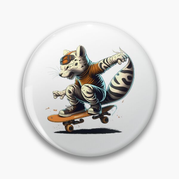 Artikelvorschau, Maskottchen-Tigerkunst in der Mitte beim Skateboarden 2 entworfen und verkauft von Fivefix-Store.