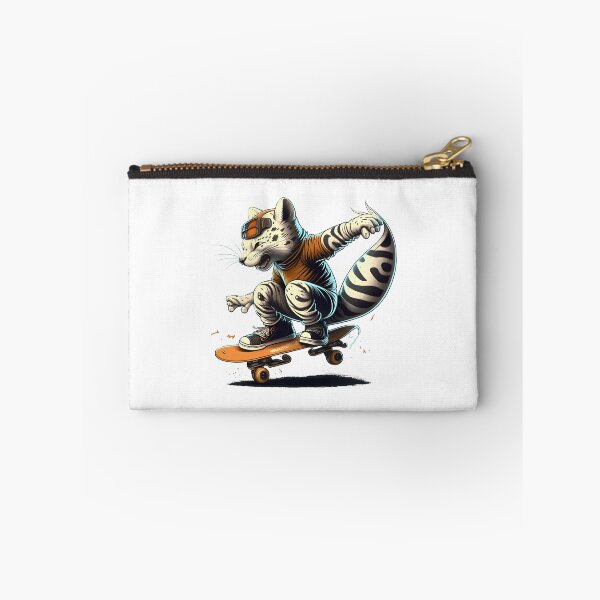 Artikelvorschau, Maskottchen-Tigerkunst in der Mitte beim Skateboarden 2 entworfen und verkauft von Fivefix-Store.