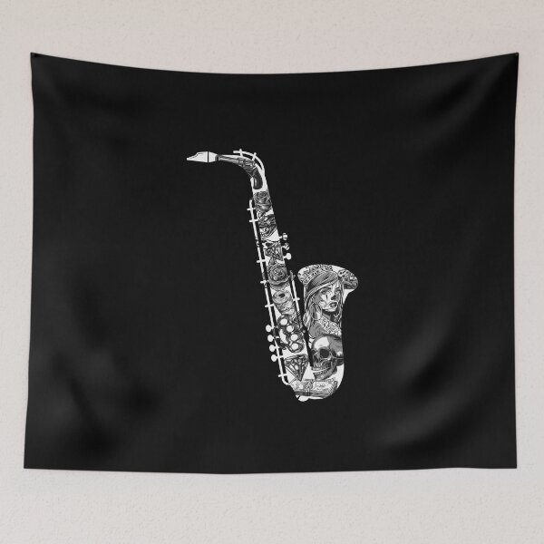 Item preview, tattoo sax t-shirt designed and sold by dreamer-zone.
